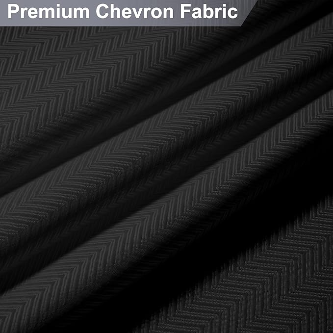 No Hook Shower Curtain, Black Modern Chevron Striped Luxury Hotel Style, Washable Waterproof Fabric for Bathroom, 15 Seconds Quick Install, 72W x 80L Inches