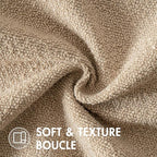 MIULEE 22x22 Inch Decorative Euro Sham Throw Pillows for Bed Set of 2 Textured Boucle Neutral Winter Throw Pillow Covers Khaki Accent Solid Euro Couch Pillowcases Sofa Livingroom Home Decor