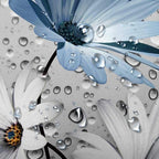 Rustic Farmhouse Blue Floral Shower Curtain, Farm Daisy Flowers and Butterfly Shower Curtain for Bathroom, Country Blue Gray Fabric Boho Shower Curtain Set with 12PCS Hooks, 70X70IN