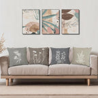 JINYO Boho Neutral Floral Pillow Covers 18x18 Set of 4, Minimalist Elegant Rustic Flower Botanical Decorative Throw Pillow Covers for Living Room Bedroom Home, Floral Flower Room Decor