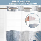 Muuyi Blue Watercolor Floral Shower Curtain,No Hook Shower Curtain,Polyester Shower Curtains with Snap in Fabric,Sheer Top Window for Bathroom Decor,Waterproof & Washable,72W x 75L Inch