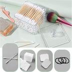 AXX Qtip Dispenser Apothecary Jars Bathroom - Qtip Holder Storage Canister Clear Plastic Jar for Cotton Swab,Q-Tips,Cotton Rounds (J#Clear 1Pcs)