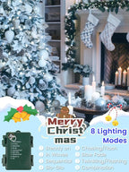 2 Pack Battery Operated Christmas Lights with Timer, 66FT 200 LED Waterproof Battery Twinkle Light, 8 Modes Green Wire Fairy Lights for Indoor & Outdoor Bedroom Tree Christmas Decorations (Cool White)