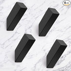 NINETREX Black Towel Hooks Matte Black Robe Hook, Modern Towel Hooks SUS 304 Stainless Steel Heavy Duty Wall Hooks Waterproof for Bathroom Bedroom Entryway Coat mudroom Garage, Wall Mounted 4 Pack