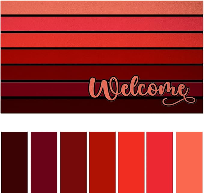 Bulijojo Poinsettia Entrance Door Mat Large 17 x 30 Inch Entry Way Doormat Red Front Door Rug Outdoor Heavy Duty Welcome Mat, Non Slip Rubber Back Low Profile