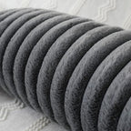 PANOD Faux Fur Decorative Lumbar Throw Pillow Covers 16 x 26,Plush Long Boho Lumbar Pillow Covers Pillow Case Cushion Case for Bed Sofa Farmhouse Livingroom,Grey