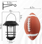 Otdair Solar Lanterns Outdoor Waterproof, 2 Pack Flickering Flames Wall Garden Decor with Glass Shade, Hanging Solar Lights Wall Mount Decorations for Halloween, Front Porch, Patio, Yard