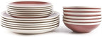 Rock Ridge Speckled Stoneware Dinnerware Set (18pc Set, Brown and Ivory)
