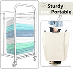 Bonuci 3 Pcs Laundry Sorter Replacement Bags Hamper Cart Removable Replacement Laundry Storage Organizer Bag Hamper Liner, No Hooks 14.76 x 8.66 x 21.65 Inch (Beige,Gray,Black)