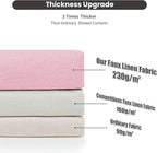 Inhousolu Boho Farmhouse Shower Curtain with Fabric Liner Set, Faux Linen Textured, 12 Metal Hooks Luxury Weighted Hem, Washable Wrinkle Free Bath Curtain for Hotel Bathroom 60" W x 72" L Pink