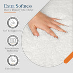 Walensee Bathroom Contour Rug (20x24, Ivory) Non Slip Bath Mat Water Absorbent Soft Microfiber Shaggy Bathroom Mat Machine Washable Bath Rug U Shape Toilet Rug