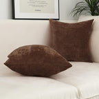 Jeneoo Coffee Brown Decorative Throw Pillow Covers Soft Chenille Comfy Long Lumbar Solid Couch Cushion Cases Decor (Set of 1, 14 x 36 Inches)