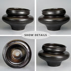 Ceramic Pots for Plants 11 Inch - Bonsai Planter for Outdoor Plants, Black Planter with Drainage Hole, Decorative Plant Pots for Home Decor, Gift for Women Men