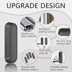 2PCS Foldable Wall Hooks, Heavy Duty Zinc Alloy Folding Wall Hooks,Folding Coat Hooks, Flip Down Hook for Hanging Coats, Bags, Hats, Cooking Utensil, Bathrobes, Keys (Black)