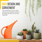KP KOOL PRODUCTS 1/2 Gallon Watering Can - Small Indoor/Outdoor Plastic Waterer - Orange - 1 Pack