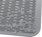 Silicone Dish Drying Mat for Multiple Usage,Easy clean,Eco-friendly,Heat-resistant Silicone Mat for Kitchen Counter or Sink,Refrigerator or Drawer Liner Grey 3XL 28 inches x 18 inches