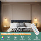 Battery Operated Pendant Light 5000mAh Rechargeable Chandelier with Remote Control Wireless Adjustable Hanging White Striped Light for Kitchen Island Dining Room Hallway