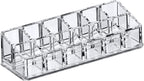 Amazing Abby - Glamour - 12-Slot Acrylic Lipstick Organizer, Lipstick Holder, Lip Gloss Holder, Cosmetic Storage Display, Perfect Storage Solution for Drawer and Vanity (Slot Size: 0.9" x 0.9")
