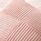 MIULEE Pink Corduroy Pillow Covers Pack of 2 Boho Decorative Spliced Throw Pillow Covers Soft Solid Couch Pillowcases Cross Patchwork Cushion Covers for Living Room Bed Sofa 20x20 inch Valentines Day