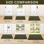hicorfe Front Door Mat Outside Entrance,24"x35" Absorbent Muddy Dirt Resist Welcome Door Mats Outdoor Indoor,Stain and Fade Resistant,Non Slip Backing Entry Mat Doormat for Entryway (Oliver Green)