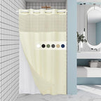 Ivory Stall Hotel Shower Curtain with Detachable Liner - 230GSM Waffle Textured,Hotel Grade,Spa Like Bath Curtain,54W x 80H