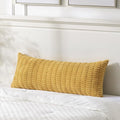 Fancy Homi Mustard Yellow Long Body Lumbar Lumbar Decorative Throw Pillow Covers 14x36 Inch for Bed Couch Bedroom Bench, Soft Corduroy Rectangle Solid Pillow Case, Rustic Farmhouse Boho Room Decor