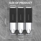 3-in-1 Quadrate Dispensers for The Shower,Shower soap Dispenser,Conditioner Dispenser, Shampoo Dispenser,No Drilled Wall Mounted Distributor,Hotel,Bathroom,Home (Triple, Black)