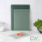 COOK WITH COLOR Extra Large Cutting Board Set, Jumbo-Sized Boards with Rubber Border for Enhanced Cooking Experience, 3-Piece, Dark Sage