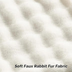 FUTEI Cream White Decorative Throw Pillow Covers 18x18 Inch Set of 2,Soft Fuzzy Faux Rabbit Fur Cushion Covers with Raised Texture,Neutral Boho Home Decor for Couch Bed Living Room