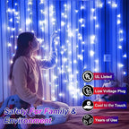 340 LED 90FT Christmas String Lights Outdoor, 12 Pro Modes and Timer Memory & Brightness, Plug in Outdoor Waterproof Clear Wire Twinkle Light for for Xmas Yard Tree Wedding Party Decor (Blue)