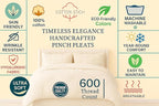 COTTON STICH Pinch Pleated Pillow Shams King 20x40 Ivory Egyptian Cotton 600 Thread Count Gorgeous Decorative Pinch Pleated King/California King Pillow Sham Set of 2