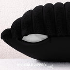 Pallene Faux Fur Plush Throw Pillow Covers 22x22 Set of 2, Luxury Soft Fluffy Striped Decorative Pillow Covers for Sofa, Couch, Living Room, Black