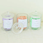 3 Pack Qtip Holder Dispenser, 16oz Bathroom Organizer and Storage Canisters, Glass Apothecary Jars with Lid - Home Decor, Room Decor Aesthetic(Transparent)