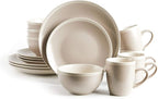 Rock Ridge Speckled Stoneware Dinnerware Set (16pc Set, Sands and Ivory)