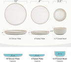 Frewinky Ceramic Dinnerware Sets for 8, Round Reactive Glaze Porcelain Plates and Bowls Sets, Scratch Resistant Modern Dishes Set, Dishwasher & Microwave Safe, Service for 8-White