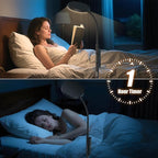 Floor Lamp, Adjustable Height Floor Lamps for Living Room Bedroom, 120 LED Super Bright Standing Lamp Remote Control Dimmable Gooseneck Tall Stand Reading Lamp for Office Craft, Black-RGB