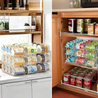 Can Organizer for Pantry, 3 Sets 4 Tiers Can Storage Organizer Pantry,Soda Can Organizer for Fridge 48 Cans Rack Automatic Rolling Stackable Canned Food Organizer,Clear