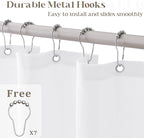 White Linen Stall Shower Curtain for Bathroom Stall Narrow Shower Curtain 36x72 Inch Boho Farmhouse Cotton Cloth Curtains Water Repellent Small with Hooks 36 x 72 Inches