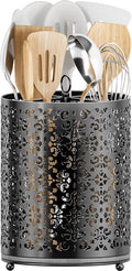 360° Rotating Utensil Holder - Extra Large Cooking Utensils Caddy Counter Organizer with Instant-Dry and Removable Base for Kitchen Tools