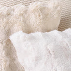 MADIZZ Pack of 2 Thick Plush Wool Throw Pillow Covers 12x20 Inch Cream Soft Neutral Decorative Throw Pillows Accent Boho Cushion Covers for Couch Sofa Bedroom Pillow Shell