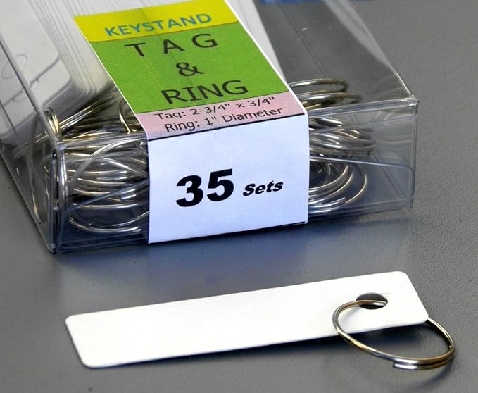 Key Hook, Key Rack #35MGN, 35 Extra Space Bolted Metal Hooks with 'Customize Name Plate', (35 Sets of Tag & Ring Included) - Made in USA