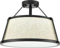 DANSEER Drum Flush Mount Ceiling Light Black Finish Dimmable LED for Bedroom Hallway Living Room Entry