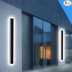 Picico 2PC 47in Modern Outdoor Lights,IP65 Waterproof Long Exterior Light Fixtures Wall Mount,Linear Outdoor LED Wall Sconce, Outside Lighting for Garage,Front Door (3000K-6000K Dimmable)