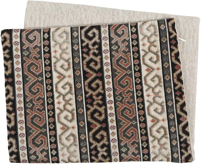 Throw Pillow Covers Khaki and Black - 12 x 20 Inches Decorative Kilim Lumbar Pillows, Boho Room Decor for Couch, Bohemian Outdoor Case for Farmhouse, Ethnic Shams, Aztec Tapestry