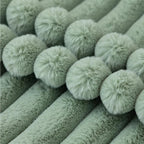 ZLINA Set of 2 Light Green Faux Fur Decorative Throw Pillow Covers Fluffy Striped Pillowcase Cushion Covers 20 x 20 Inch Decor Sofa Couch Bedroom