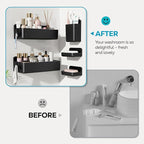Nieifi Shower Sheves 5 Pack, Adhesive Shower Wall Shelf Organizer for Bathroom Organization, Black