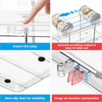 Stackable 4 Tiers Can Organizer Pantry, Canned Food Holder for Fridge Holds 48 Cans, Free Combination & Automatic Rolling, Space Saving Storage for Refrigerator Kitchen Pantry, Clear