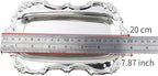Quluxe Small Vintage Trinket Dish Jewelry Tray Perfume Organizer Tray for Wedding Photographer Detail Props Ceremony Antique Decor (Silver)