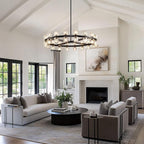 36" K9 Crystal Chandeliers, Round Black Chandeliers for Dining Room, Living Room, Dining Room Chandelier Over Table, Chandelier for Bedroom Foyer Bathroom Includes Bulbs