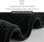 Madison Park Splendor Reversible 100% Cotton Tufted Bathroom Rug-3000 GSM Hotel Quality Luxurious Plush Medium Pile Bath Mat Absorbent, Quick Dry, Shower Room Décor, 20x30 Black